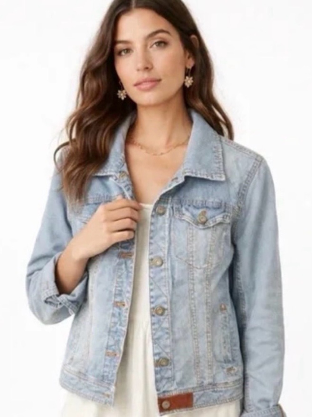 Pilcro and the Letterpress Light Blue Distressed Railroad Denim Jacket - Lg.